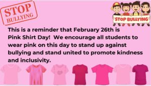 Pink Shirt Day, February 26th!